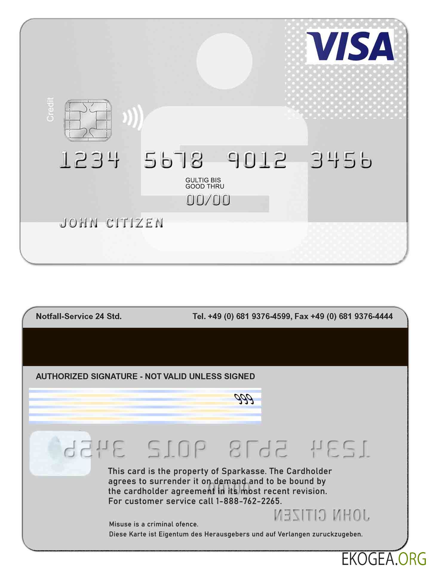 Visa Sparkasse Allemagne template Visa Sparkasse Allemagne template